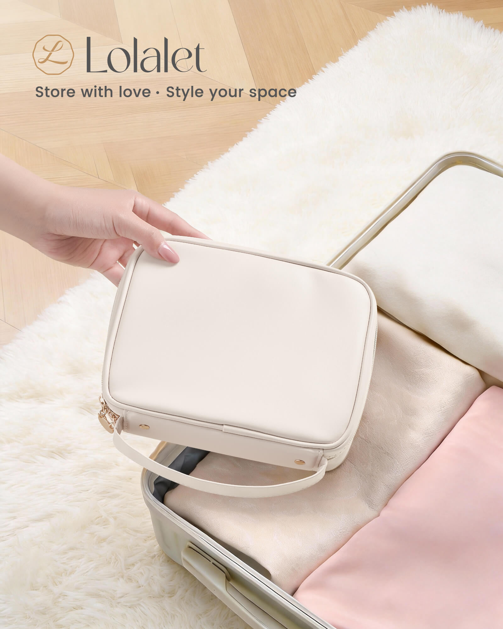 Ultra-Light Waterproof Travel Jewelry Organizer Case with Velvet Zippered Pouches