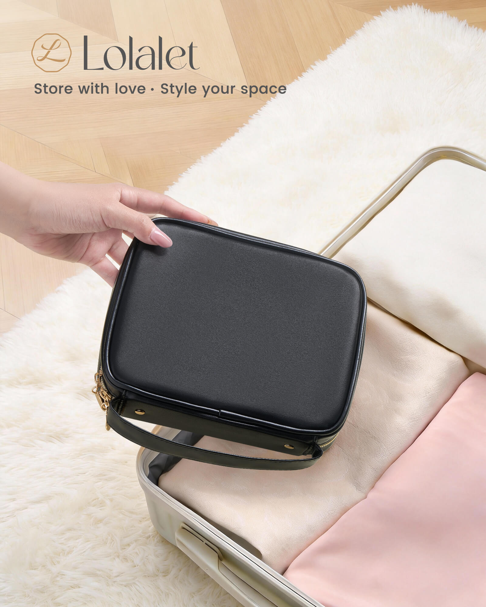 Ultra-Light Waterproof Travel Jewelry Organizer Case with Velvet Zippered Pouches