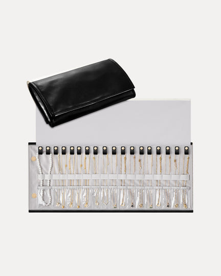Leather Foldable Roll Up Jewelry Storage Bag