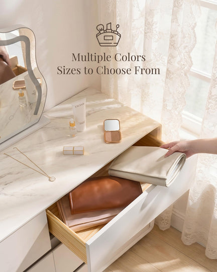Leather Foldable Roll Up Jewelry Storage Bag