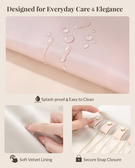 Leather Foldable Roll Up Jewelry Storage Bag