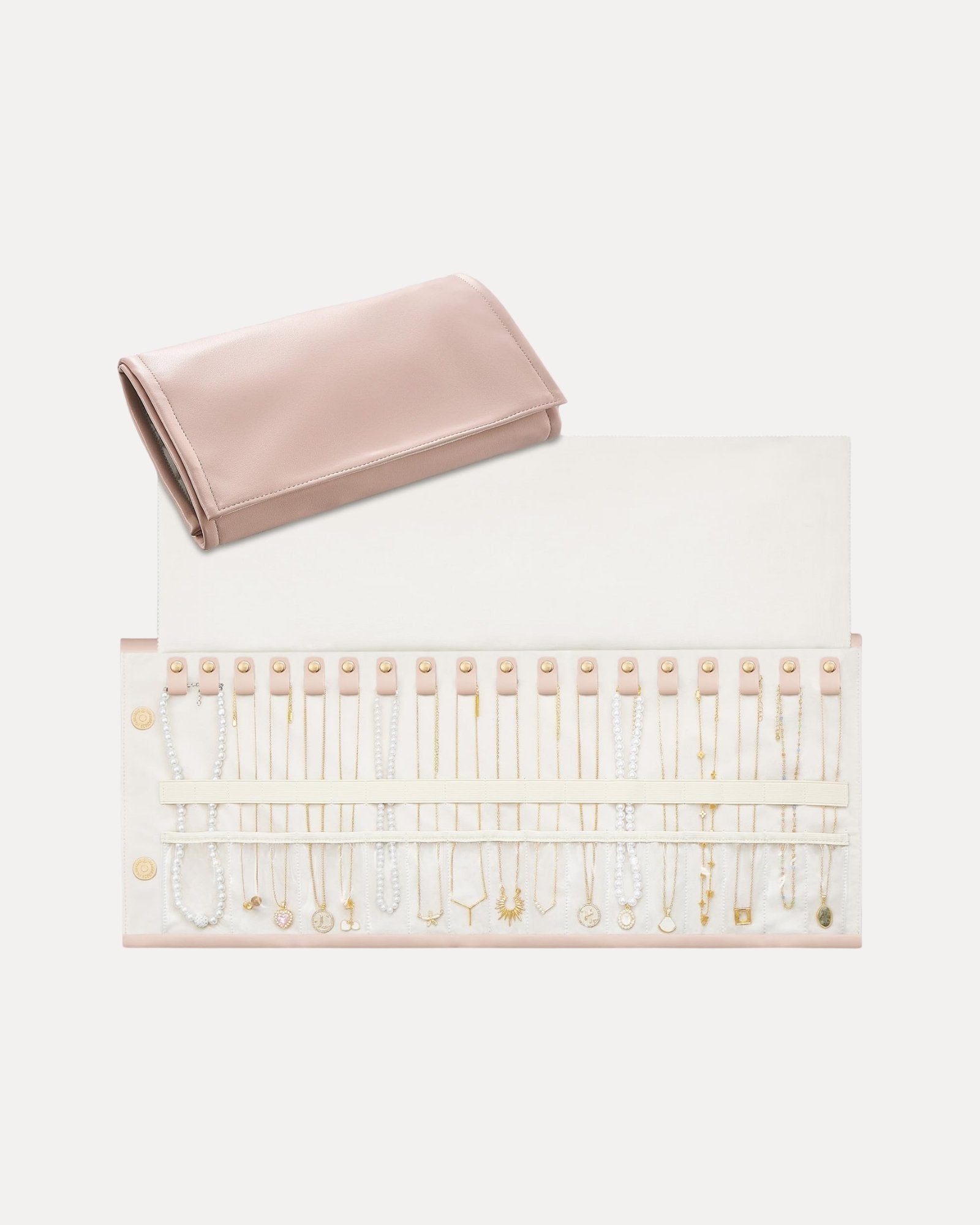 Leather Foldable Roll Up Jewelry Storage Bag