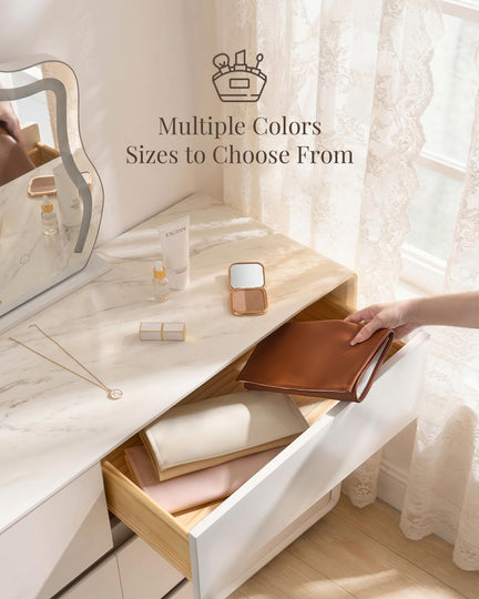 Leather Foldable Roll Up Jewelry Storage Bag