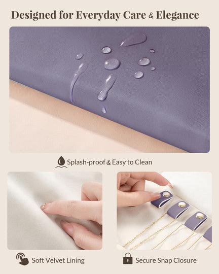 Leather Foldable Roll Up Jewelry Storage Bag