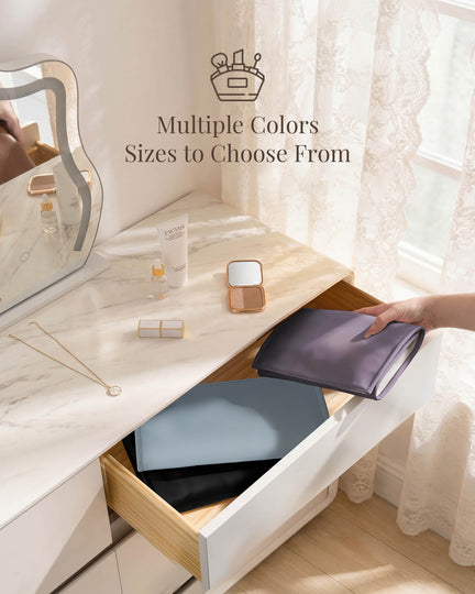 Leather Foldable Roll Up Jewelry Storage Bag
