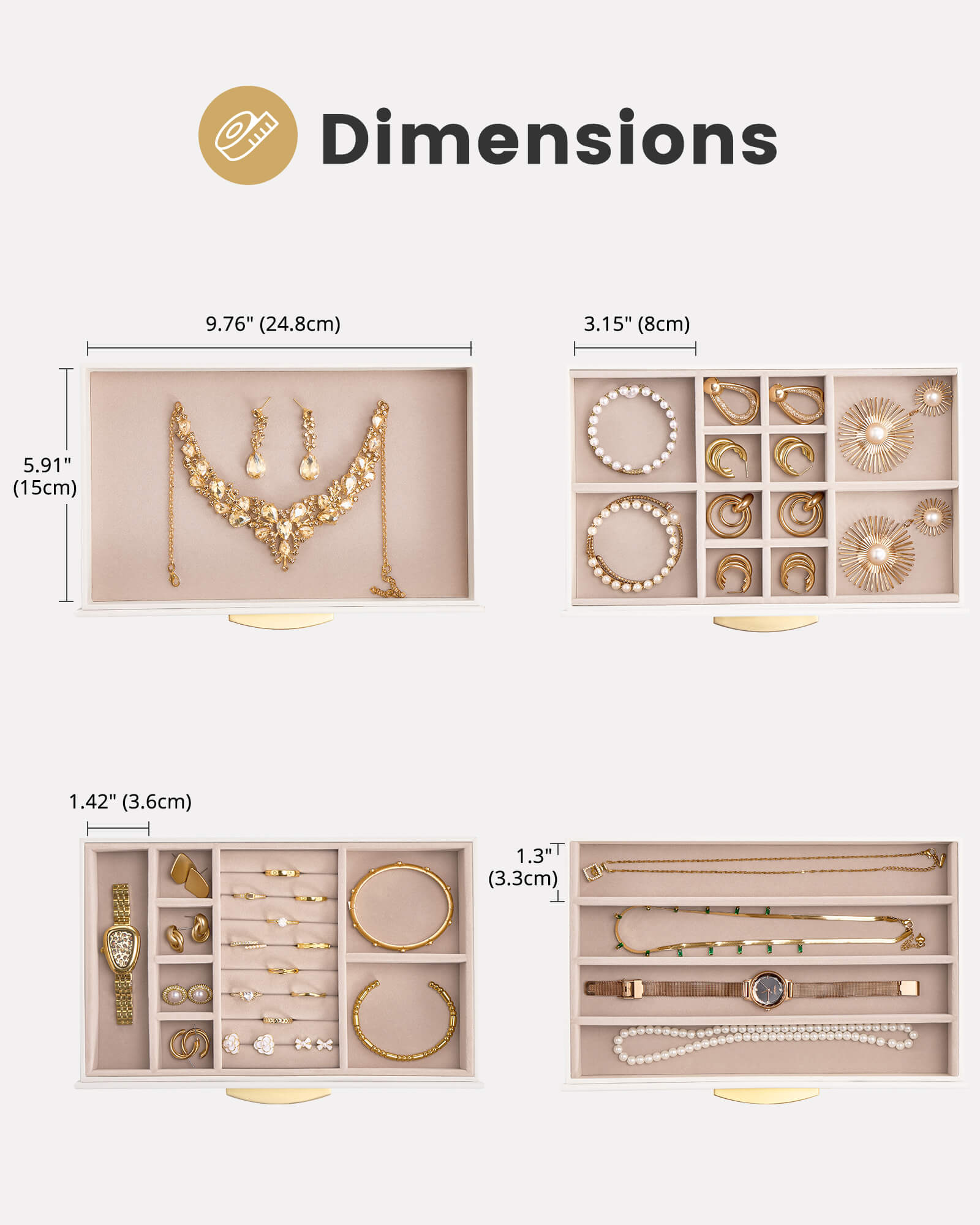 Large Capacity Multi-Layer Jewelry Organizer Box with Glass Lid