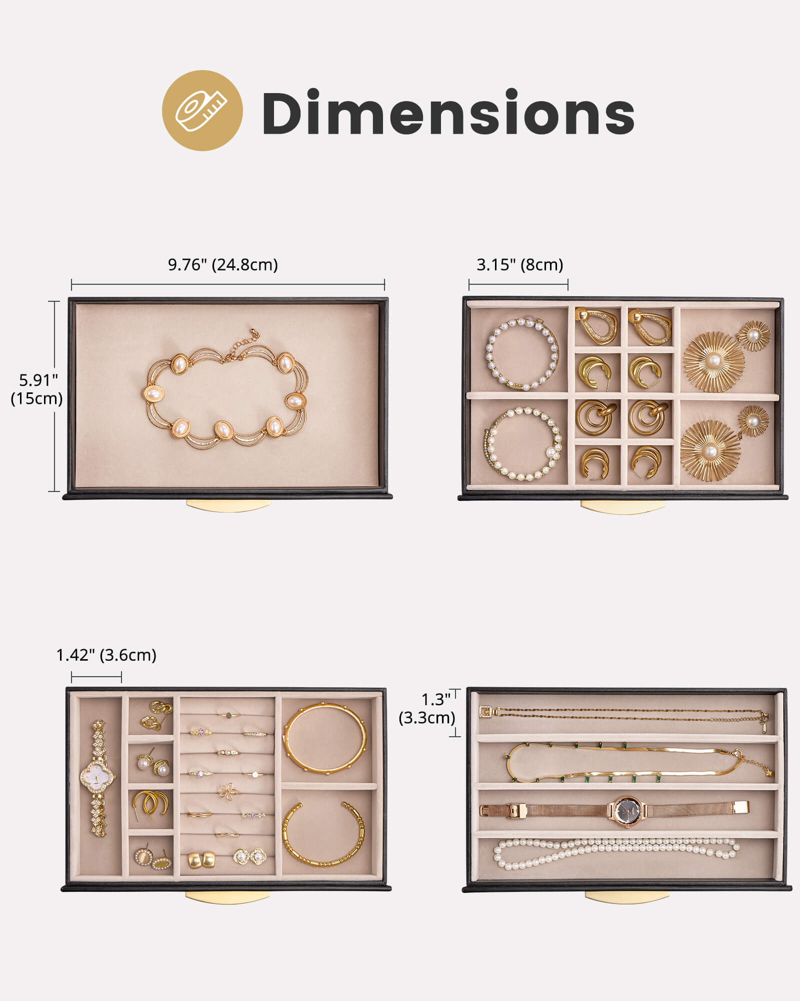 Large Capacity Multi-Layer Jewelry Organizer Box with Glass Lid