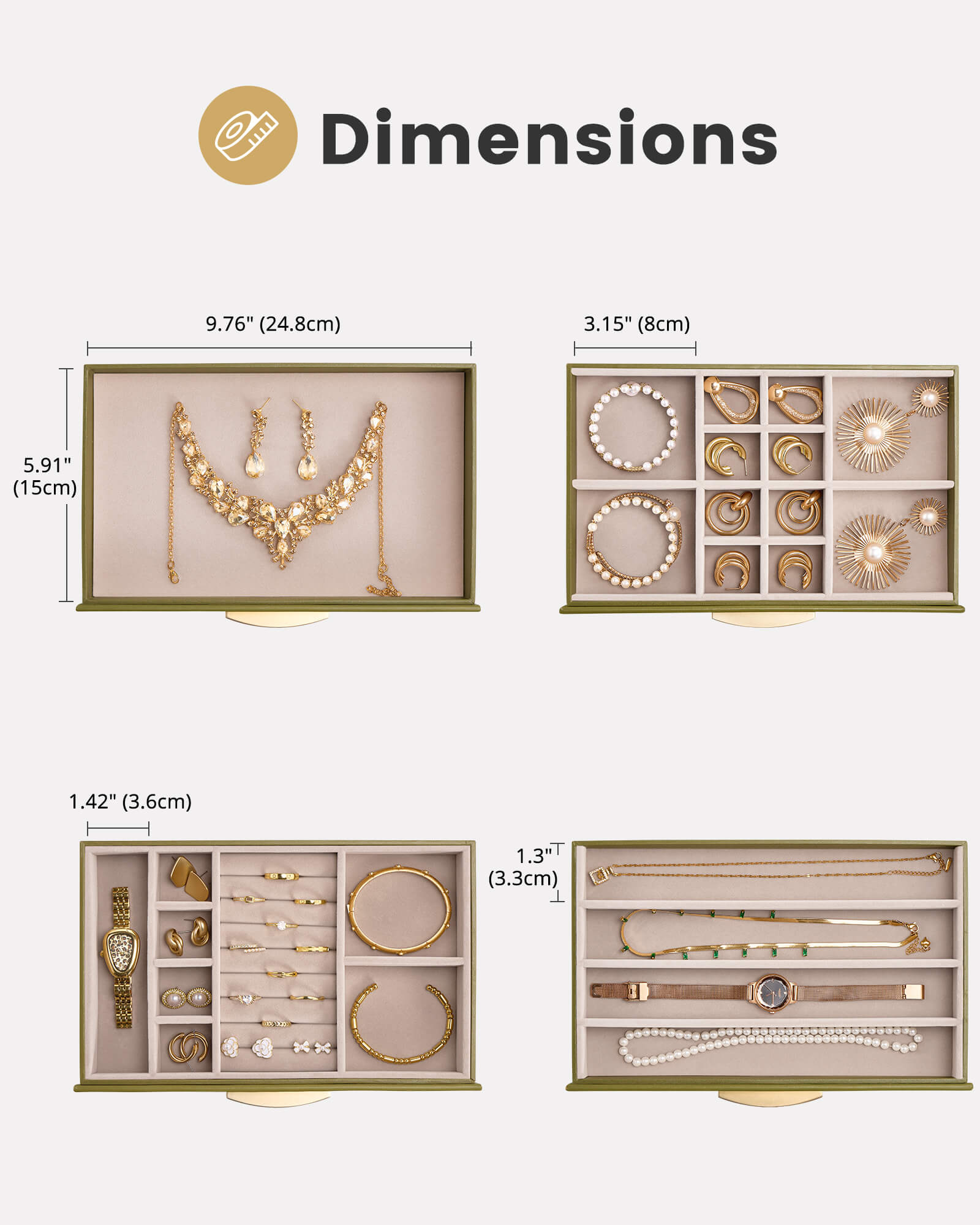 Large Capacity Multi-Layer Jewelry Organizer Box with Glass Lid