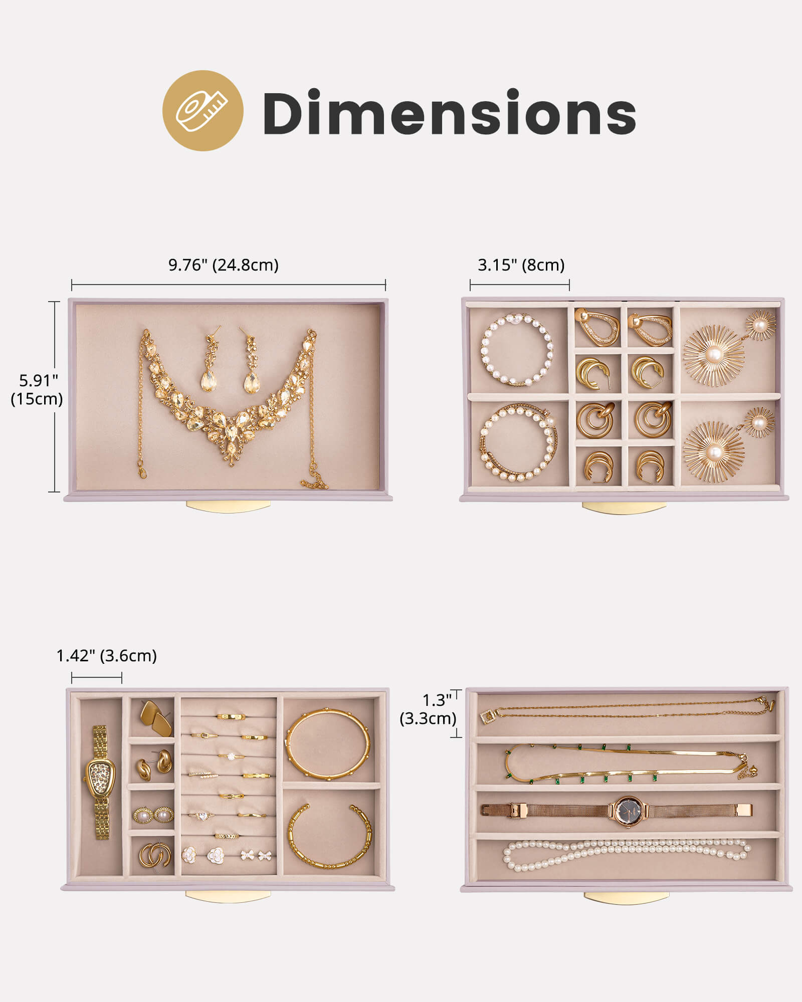 Large Capacity Multi-Layer Jewelry Organizer Box with Glass Lid