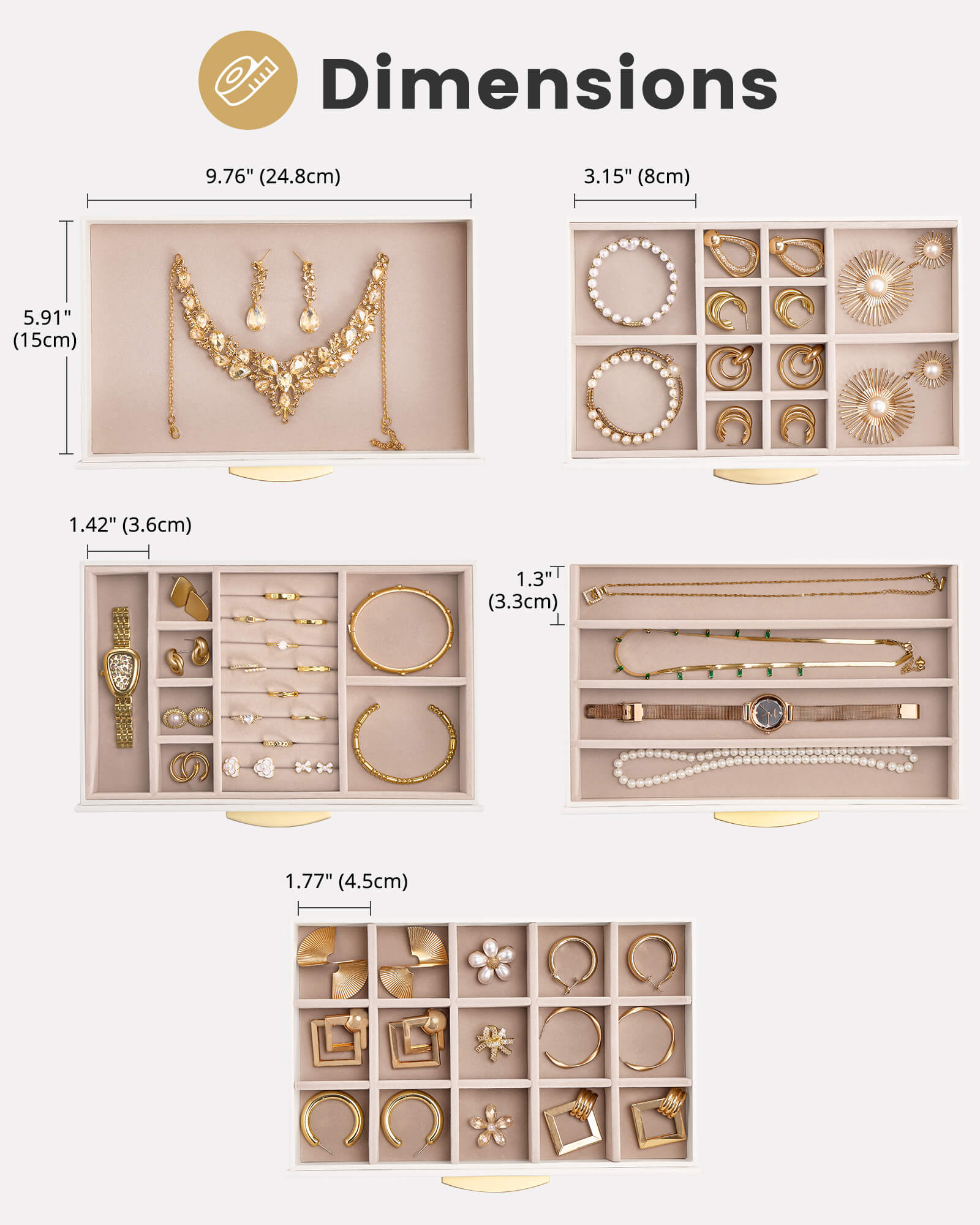 Large Capacity Multi-Layer Jewelry Organizer Box with Glass Lid