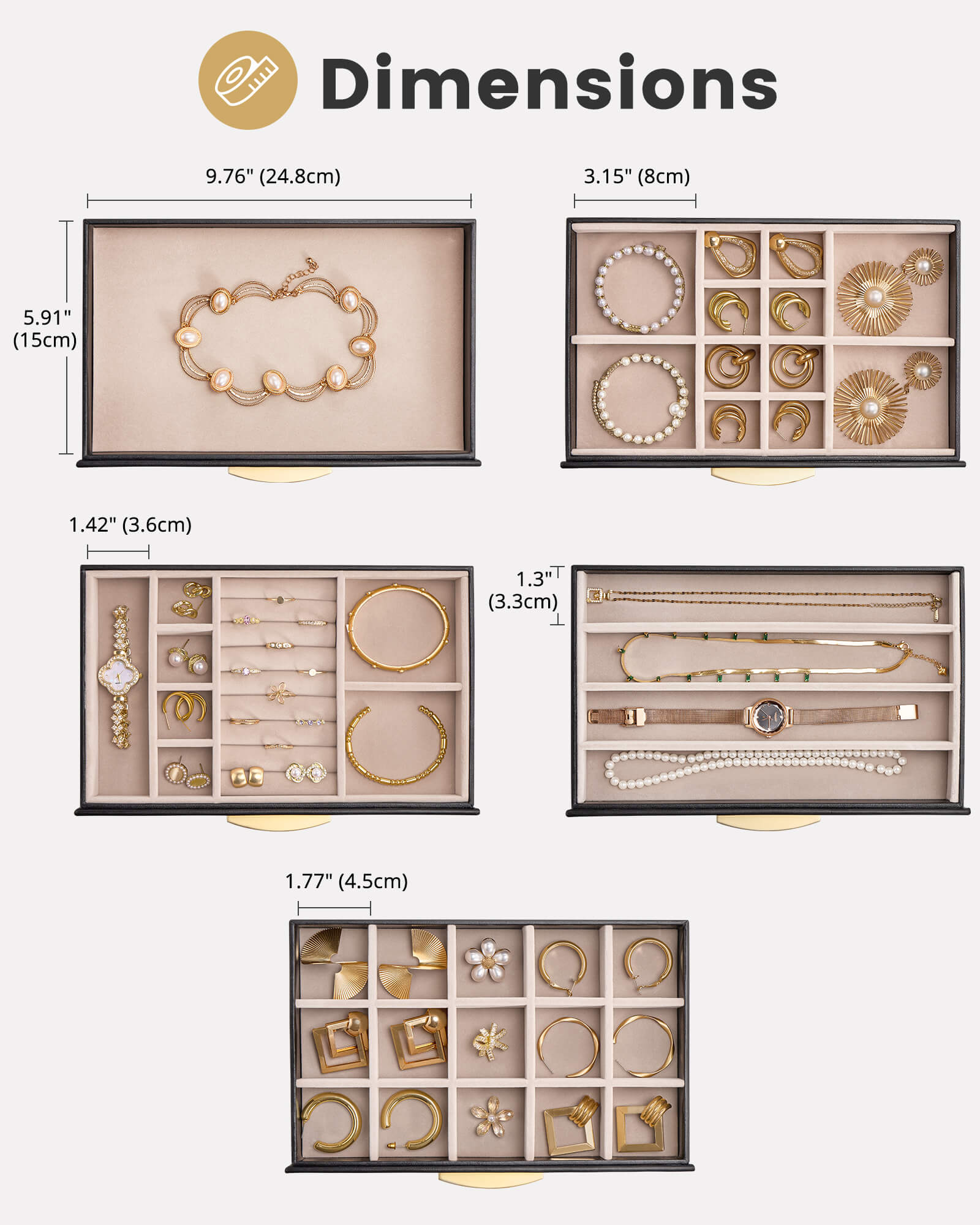 Large Capacity Multi-Layer Jewelry Organizer Box with Glass Lid