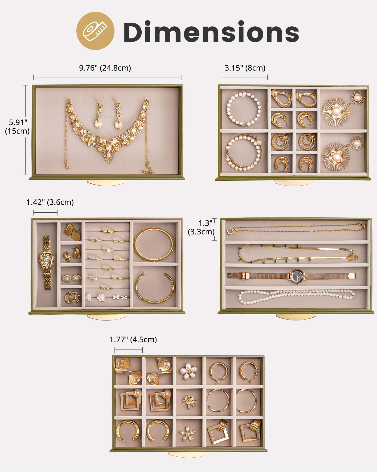 Large Capacity Multi-Layer Jewelry Organizer Box with Glass Lid