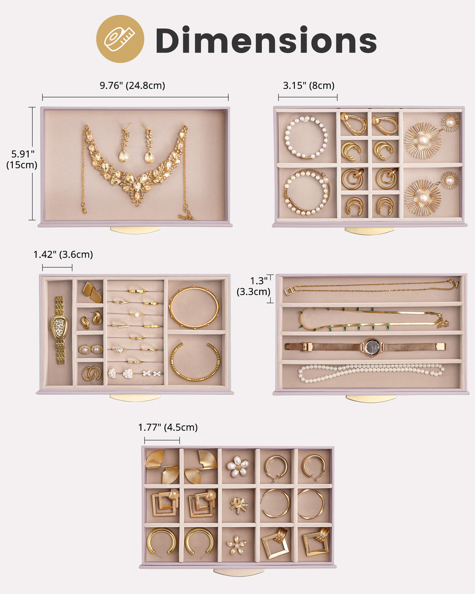 Large Capacity Multi-Layer Jewelry Organizer Box with Glass Lid