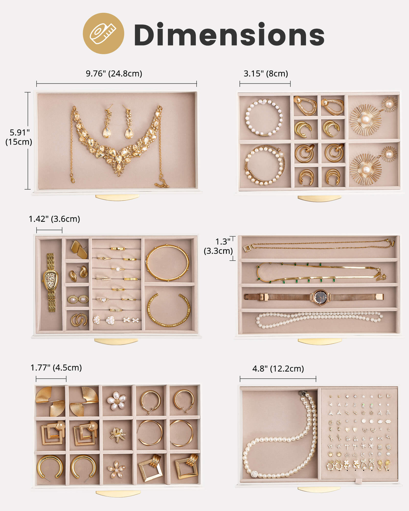 Large Capacity Multi-Layer Jewelry Organizer Box with Glass Lid
