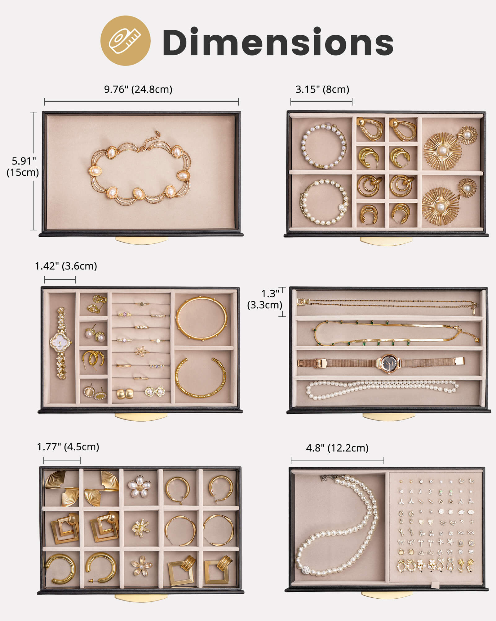 Large Capacity Multi-Layer Jewelry Organizer Box with Glass Lid