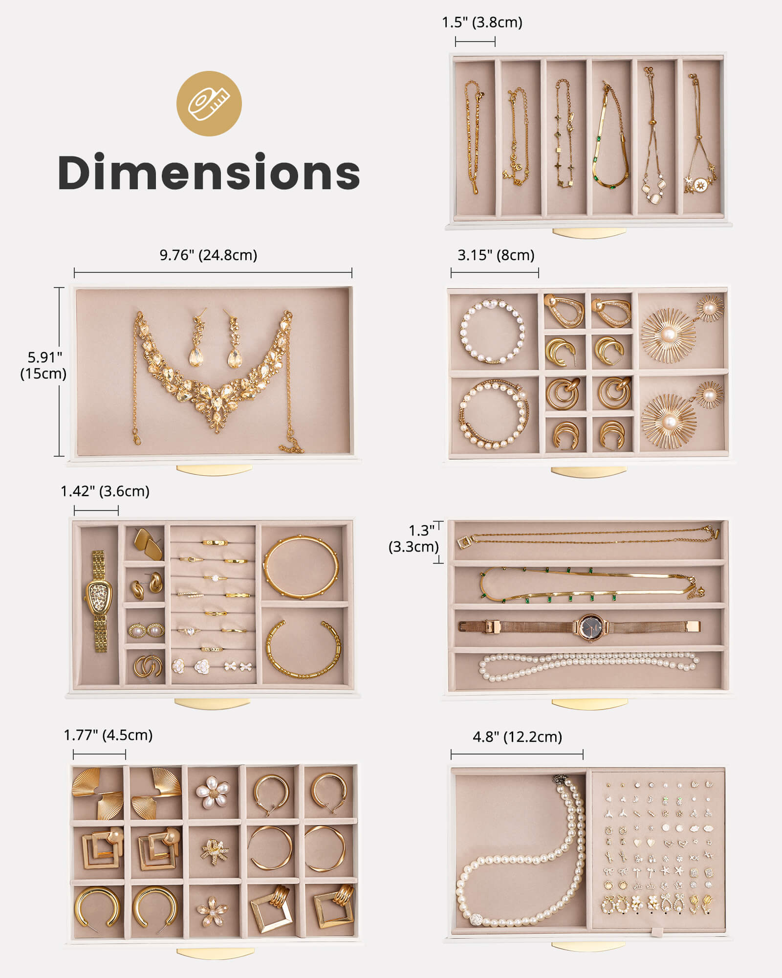 Large Capacity Multi-Layer Jewelry Organizer Box with Glass Lid