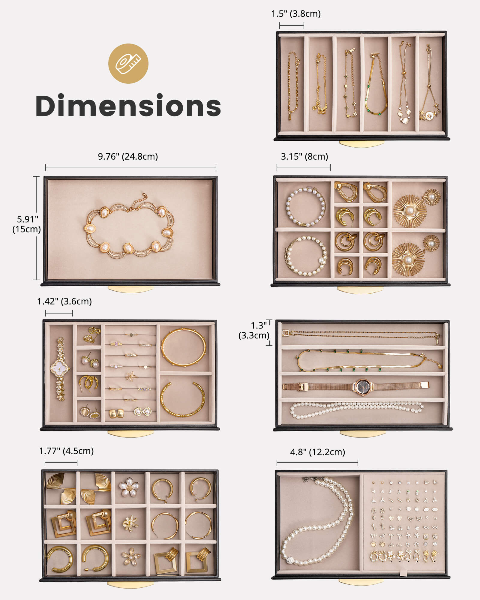Large Capacity Multi-Layer Jewelry Organizer Box with Glass Lid