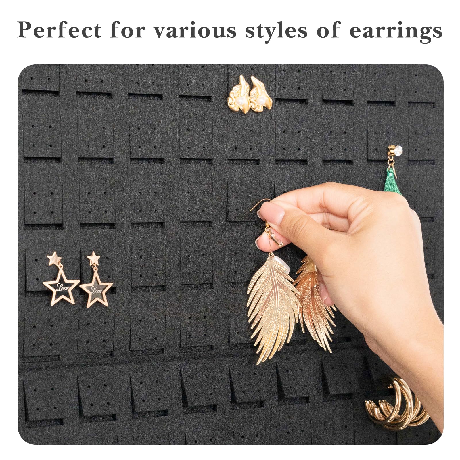 Felt Stud Hanging Earring Holder Organizer
