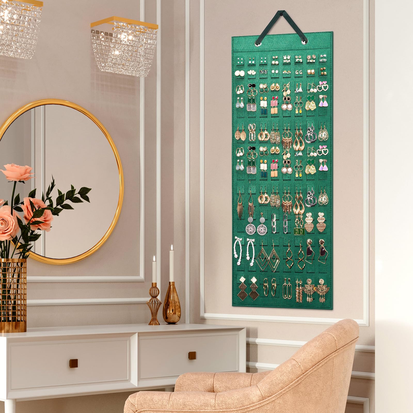 Felt Stud Hanging Earring Holder Organizer