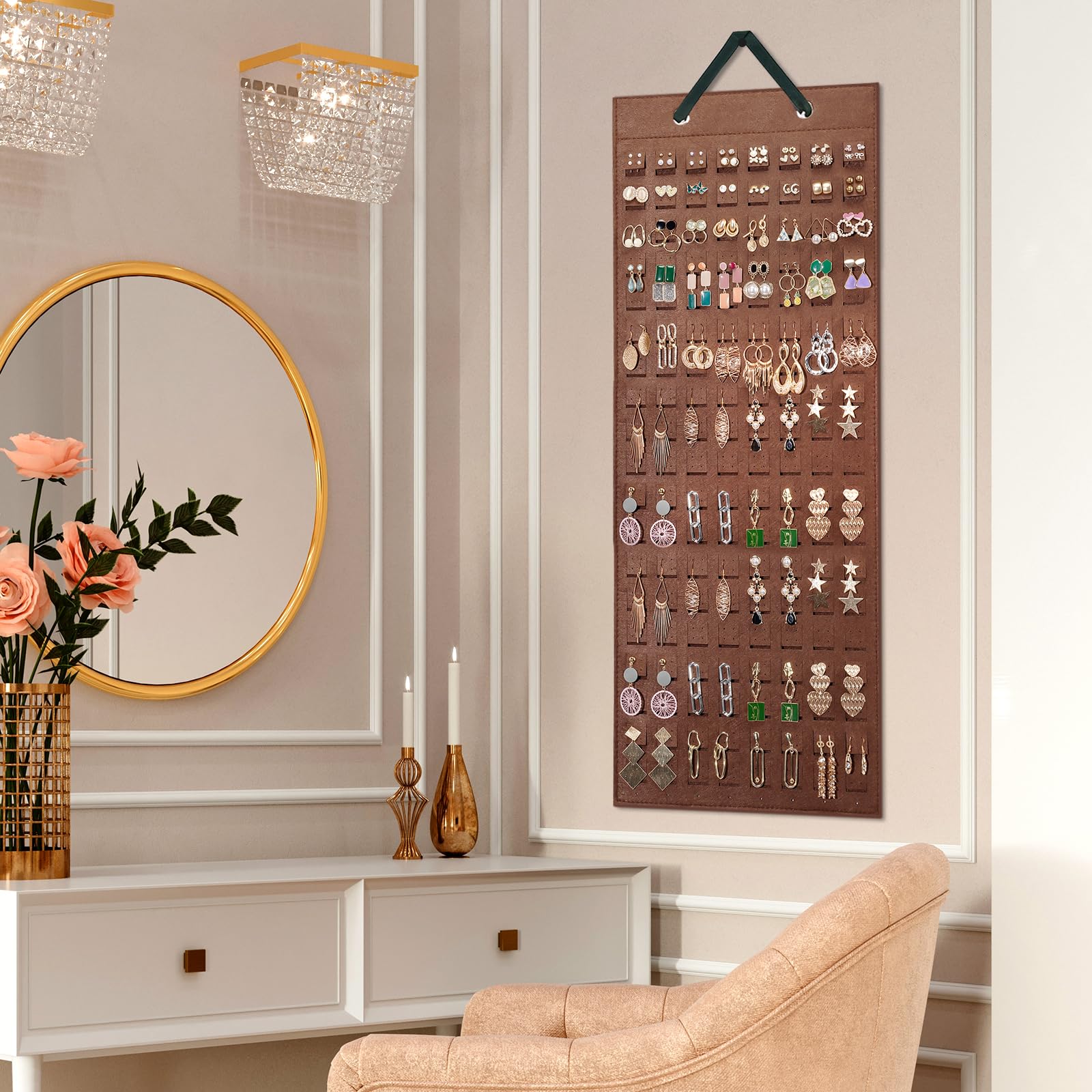 Felt Stud Hanging Earring Holder Organizer