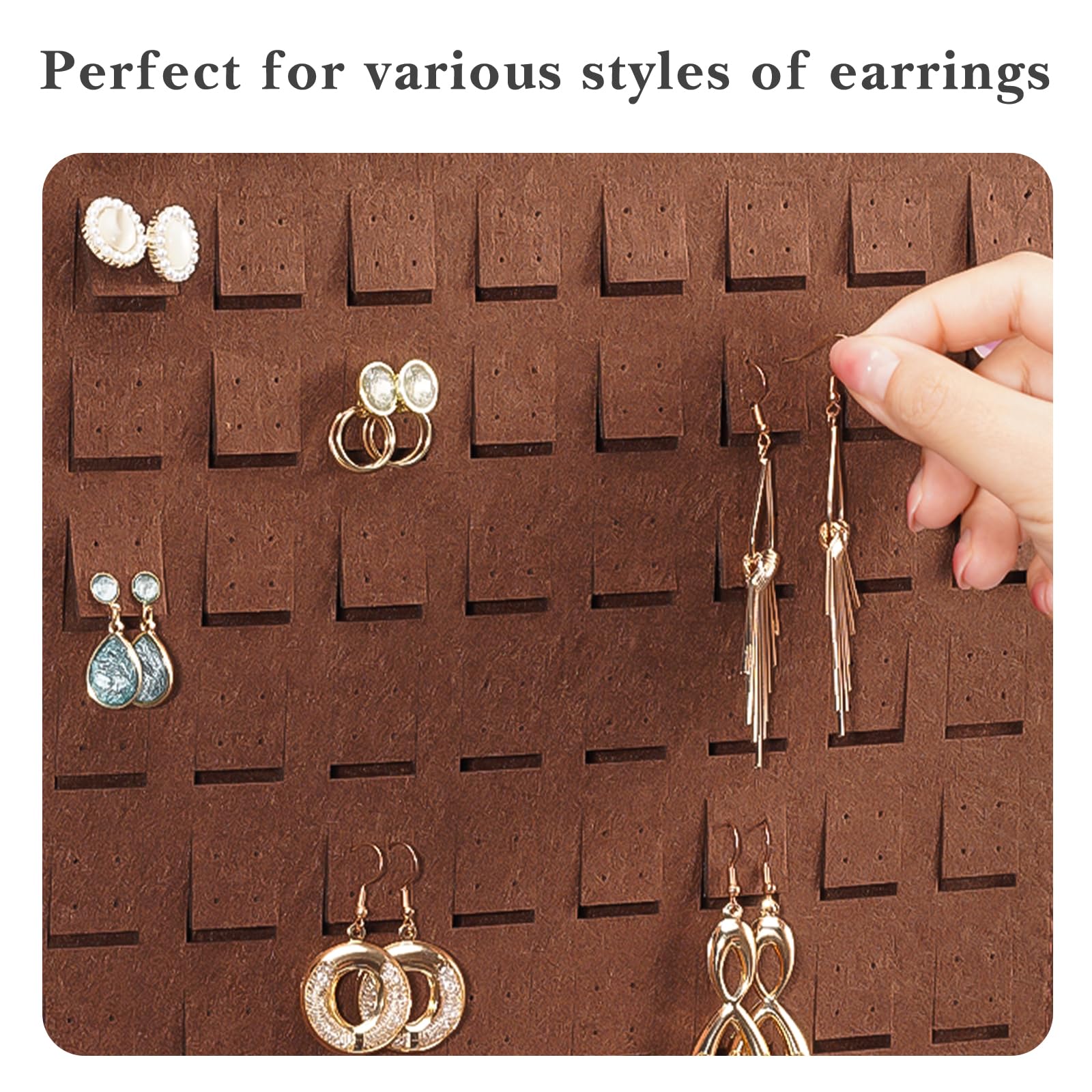 Felt Stud Hanging Earring Holder Organizer