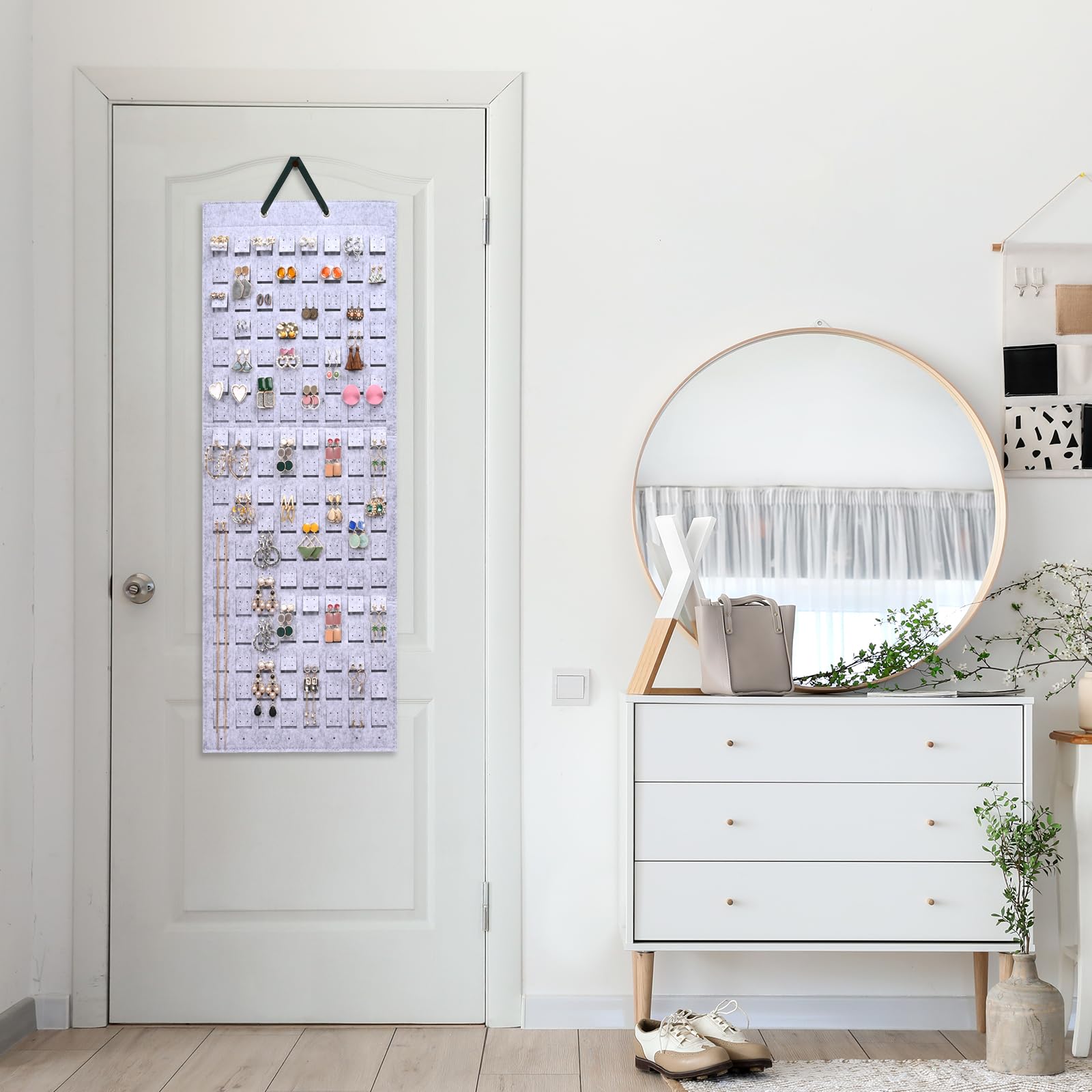 Felt Stud Hanging Earring Holder Organizer