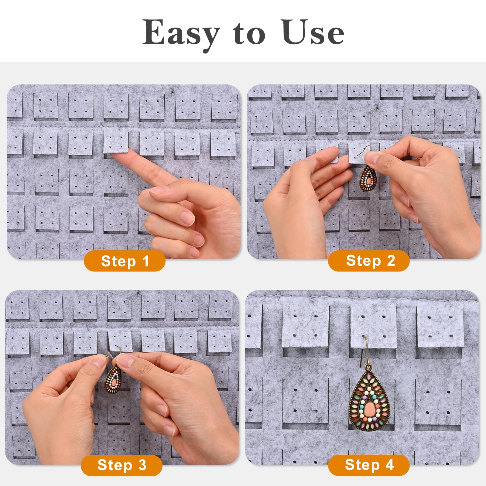 Felt Stud Hanging Earring Holder Organizer