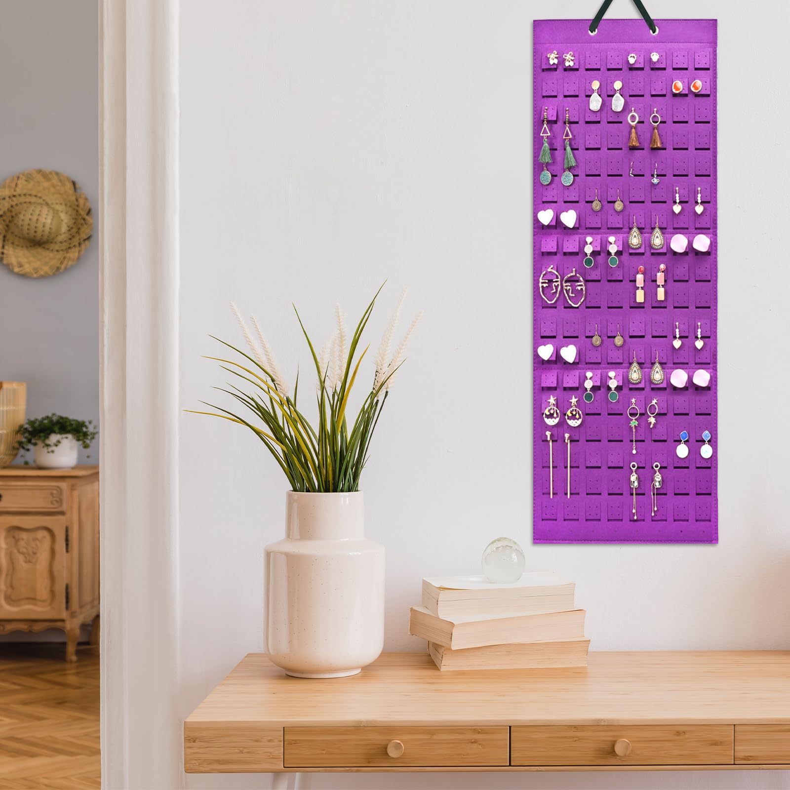 Felt Stud Hanging Earring Holder Organizer
