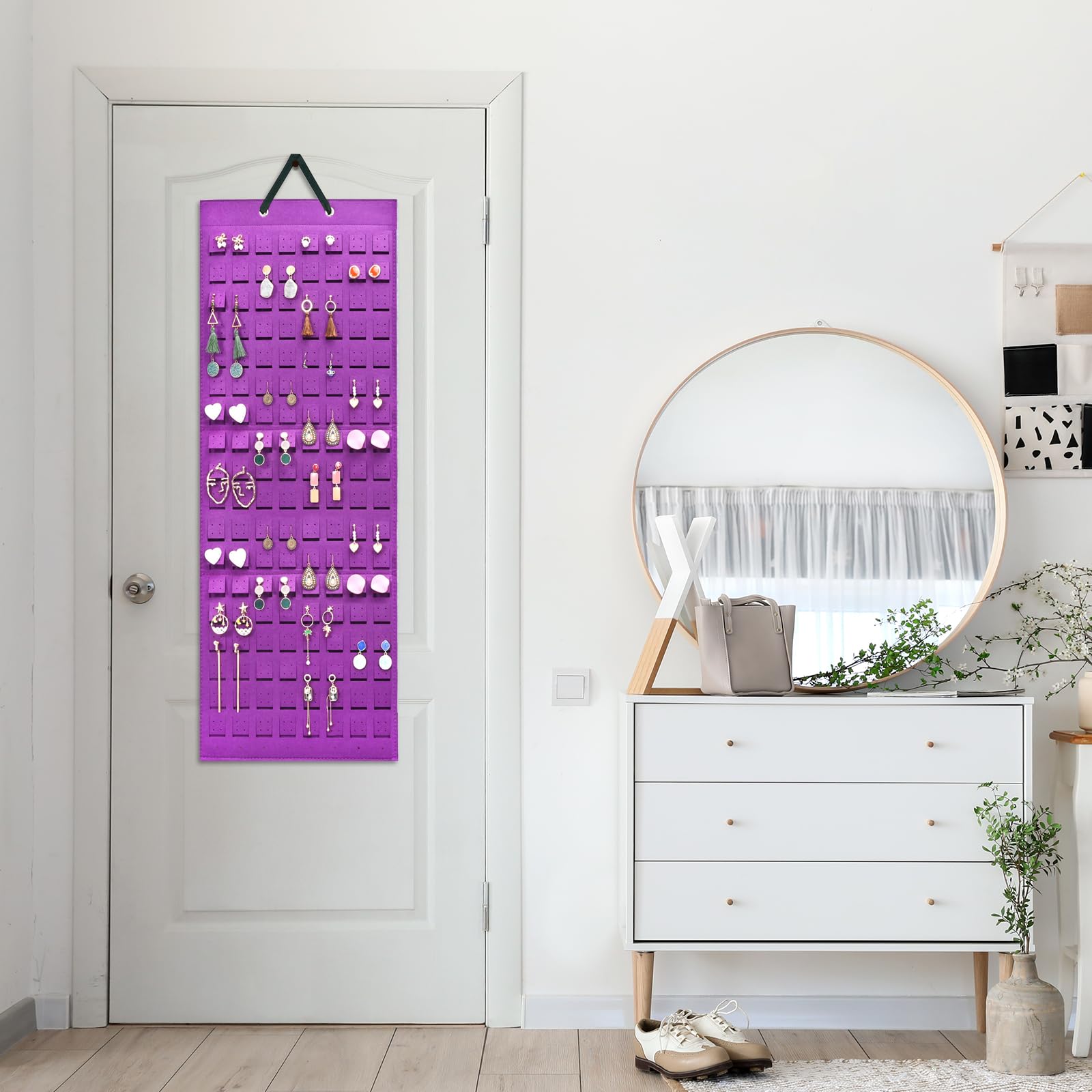 Felt Stud Hanging Earring Holder Organizer