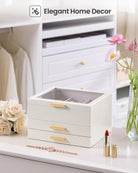 Multi-Layer Jewelry Organizer Box with Clear Lid