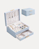 Elegant Large Capacity Jewelry Organizer Box with Multi-Layer Trays & Drawer