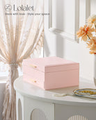 Elegant Large Capacity Jewelry Organizer Box with Multi-Layer Trays & Drawer