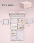 Elegant Large Capacity Jewelry Organizer Box with Multi-Layer Trays & Drawer