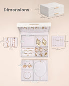 Elegant Large Capacity Jewelry Organizer Box with Multi-Layer Trays & Drawer