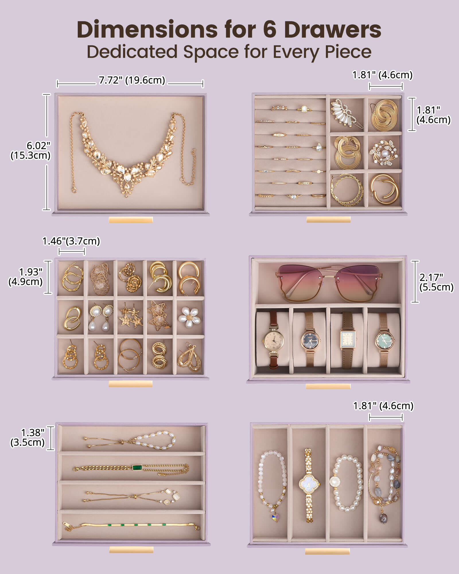 Luxury Large Capacity Jewelry Organizer Box with Mirror & Multi-Layer Drawers