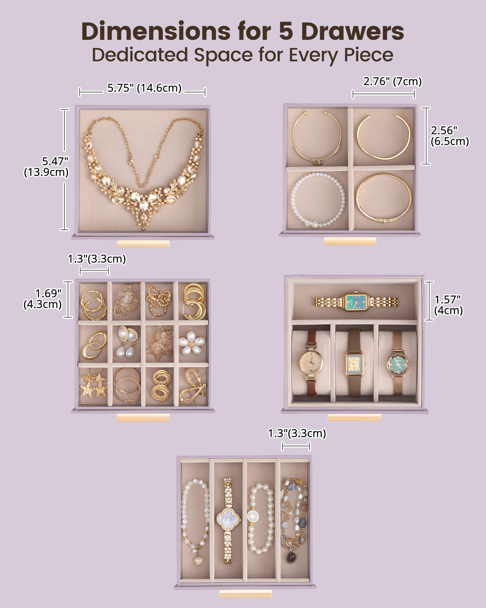 Luxury Large Capacity Jewelry Organizer Box with Mirror & Multi-Layer Drawers