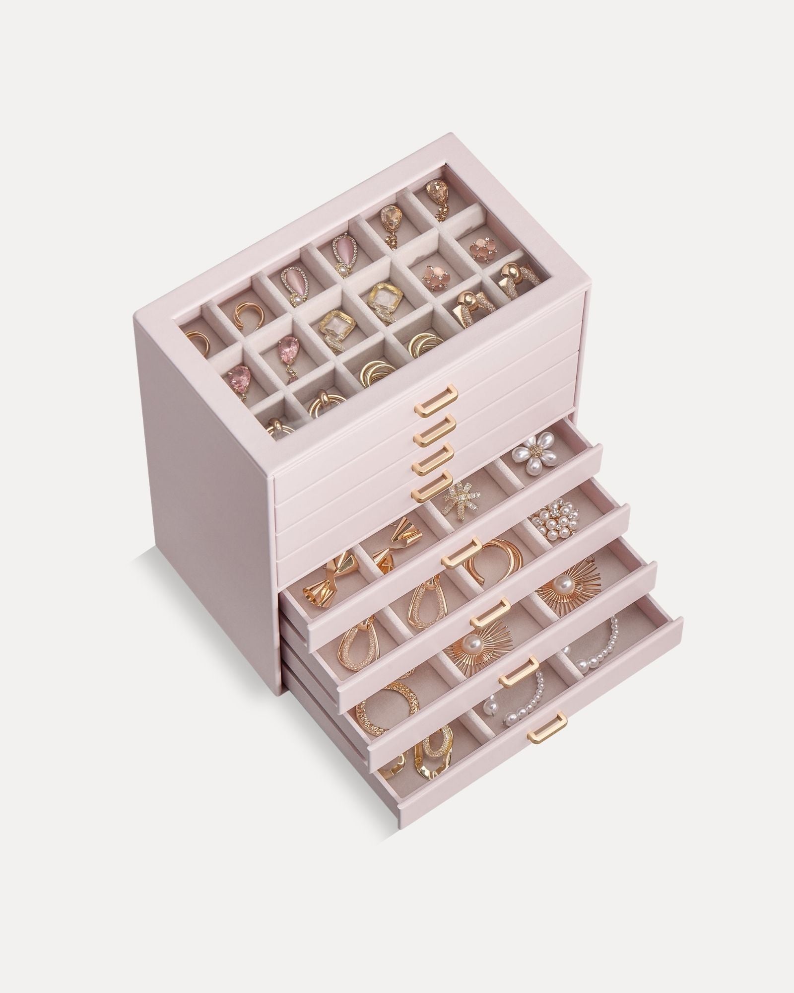 Aesthetic Jewelry Box Organizers and Storage for Rings & Earrings with Clear Lid