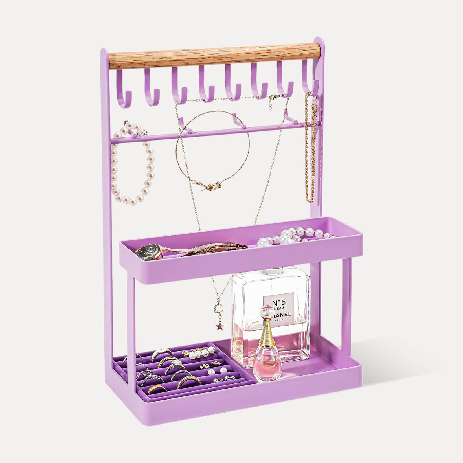 Jewelry Organizer Stand Holder with 12 Hooks