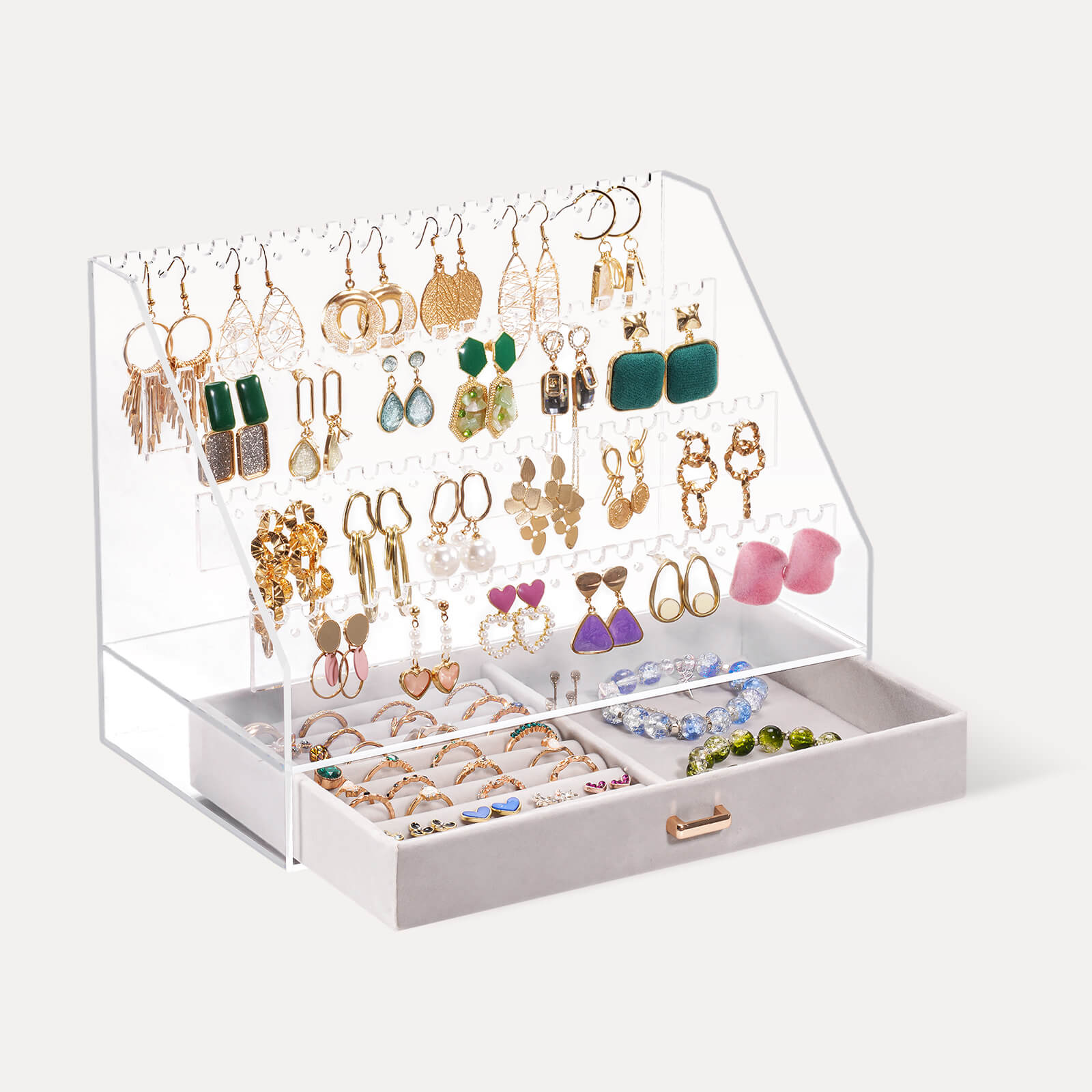 Clear Acrylic Earring Holder with Drawers