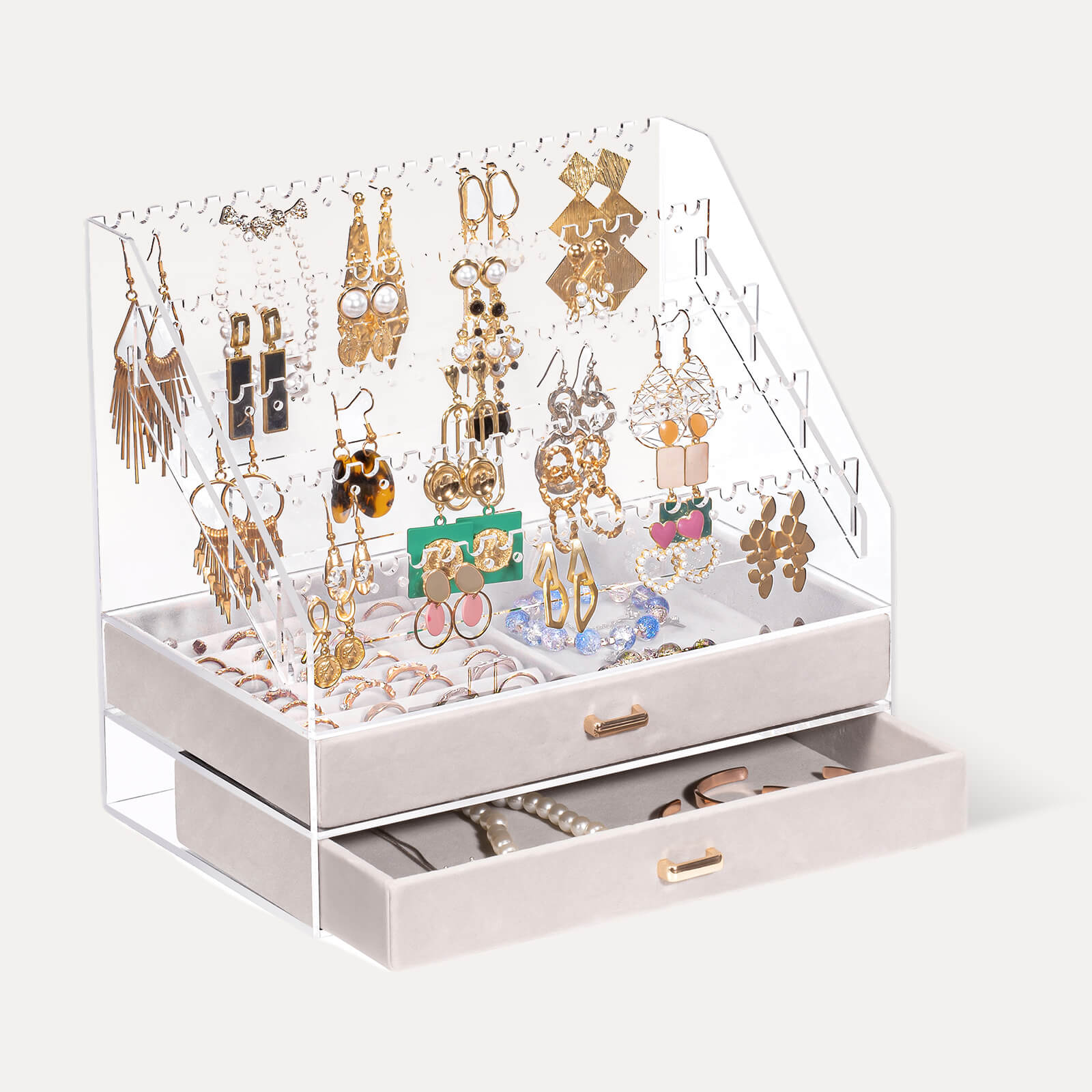 Clear Acrylic Earring Holder with Drawers