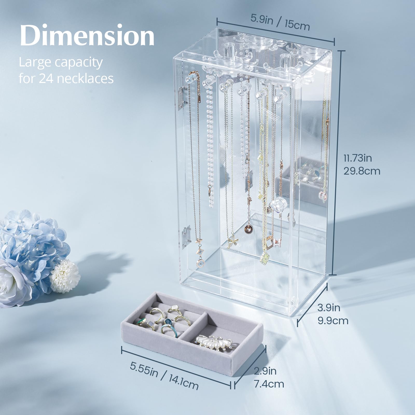 Acrylic Dust-proof Jewelry Storage Case