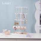4 Tiers Jewelry Holder Tree with Velvet Tray