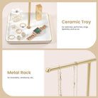 Necklace Display Stand with Ceramic Base Tray