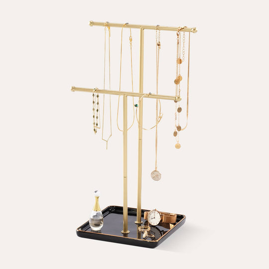 golden necklack tree for jewelry stand