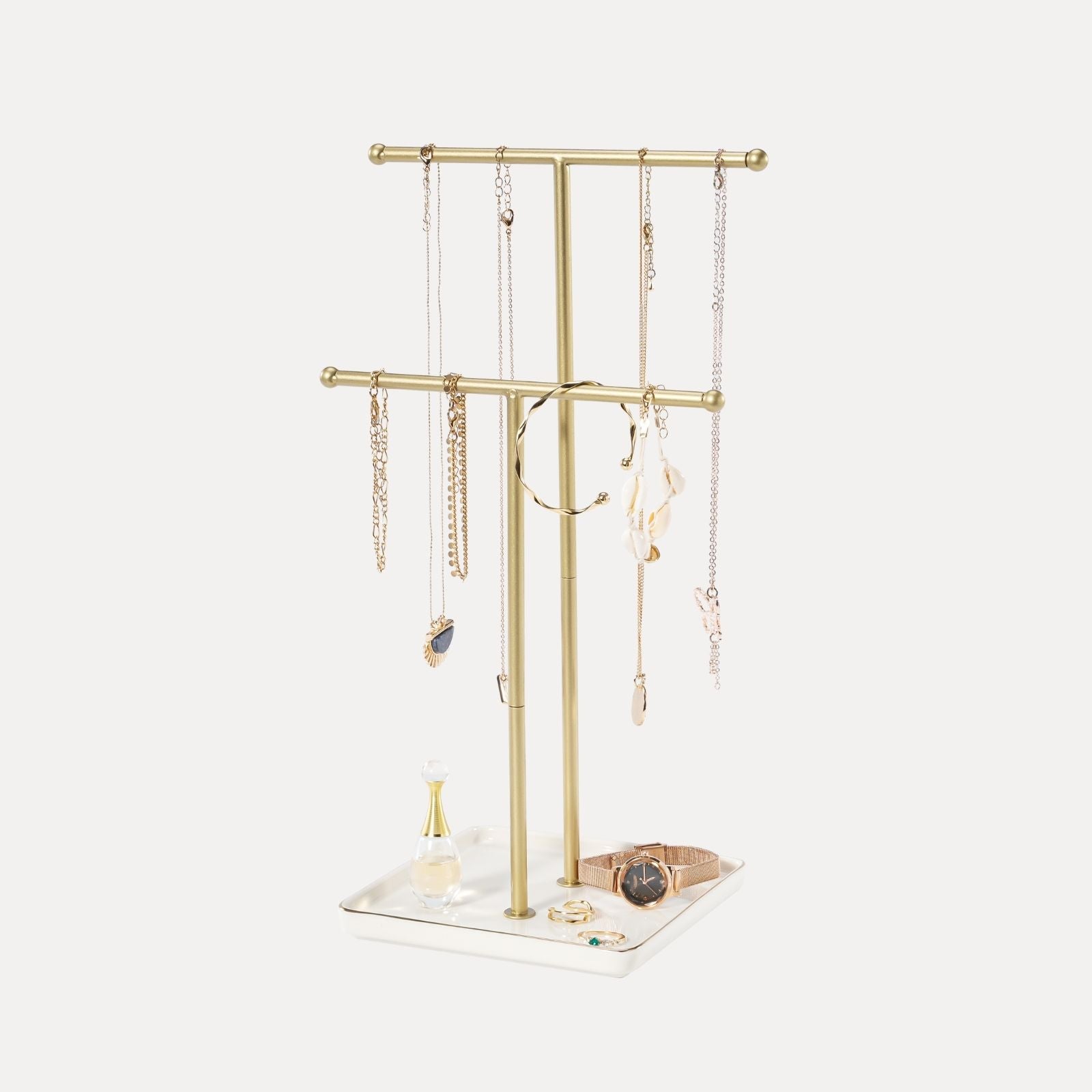Necklace Display Stand with Ceramic Base Tray