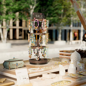 4 Tier Wooden Rotating Bracelet Display Stand