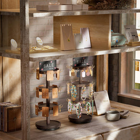 4 Tier Wooden Rotating Bracelet Display Stand