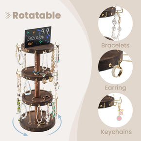 4 Tier Wooden Rotating Bracelet Display Stand