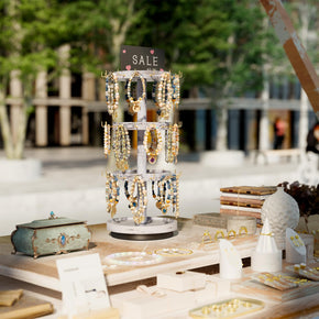 4 Tier Wooden Rotating Bracelet Display Stand