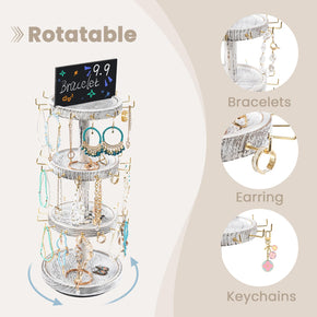 4 Tier Wooden Rotating Bracelet Display Stand